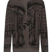 HUGO Oversized Sweatshirt DADDED mit all over Grafik-Print grau 016