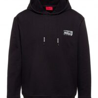 HUGO Oversized Kapuzen-Sweatshirt Downsville mit Artwork der Saison schwarz 001