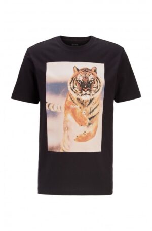 HUGO BOSS T-Shirt TOMIO 4 TIGER mit PVC-freiem Foto-Print schwarz 003