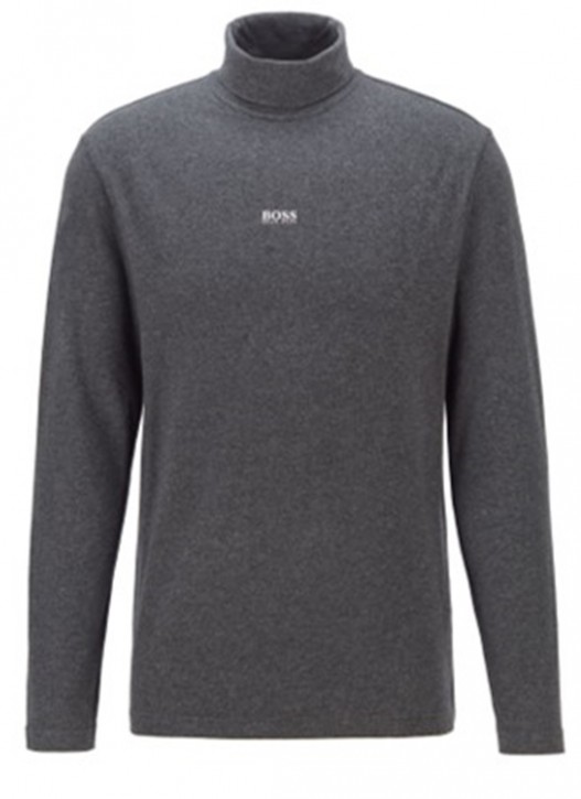 HUGO BOSS Rollkragen-Shirt TRollneck aus Stretch-Baumwolle mit gummiertem Logo schwarz 001 HUGO BOSS Rollkragen-Shirt TRollneck aus Stretch-Baumwolle mit gummiertem Logo schwarz 001