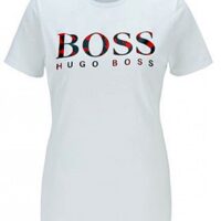 HUGO BOSS T-Shirt C_ELOGO_EOSP aus Bio-Baumwoll-Jersey mit Logo-Print weiß 100