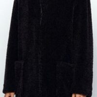 HUGO BOSS Langer Relaxed-Fit Teddy-Mantel C_Cetedy mit Stehkragen schwarz 001 HUGO BOSS Langer Relaxed-Fit Teddy-Mantel C_Cetedy mit Stehkragen schwarz 001