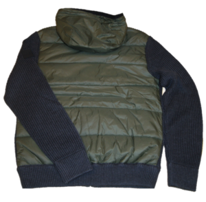 HUGO BOSS Grobstrick Jacke ALACHITE  mit Kaputze und Nyloneinsätzen anthrazit 039