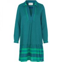 CECILIE COPENHAGEN Langarm Kleid Lynette Dress mit Kufiaymuster 297 Ocean Green/Blue Royale CECILIE COPENHAGEN Langarm Kleid Lynette Dress mit Kufiaymuster 297 Ocean Green/Blue Royale