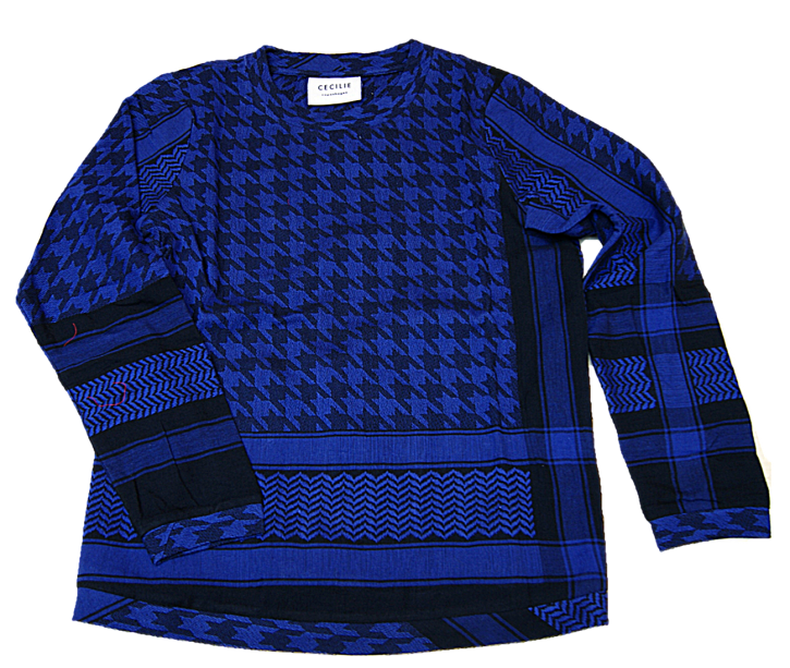 CECILIE COPENHAGEN Damen SHIRT O LONG SLEEVES mit Kufiaymuster lila 296 CECILIE COPENHAGEN Damen SHIRT O LONG SLEEVES mit Kufiaymuster lila 296