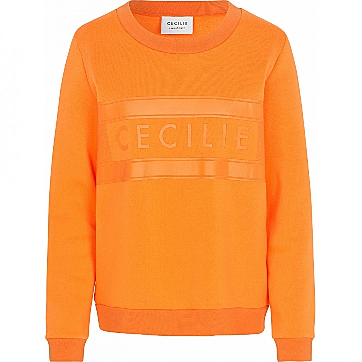 CECILIE COPENHAGEN Rundhals Sweatshirt MANILA mit CECILIE Logo Farbe mandarin 289 CECILIE COPENHAGEN Rundhals Sweatshirt MANILA mit CECILIE Logo Farbe mandarin 289