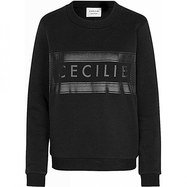 CECILIE COPENHAGEN Rundhals Sweatshirt MANILA mit CECILIE Logo Farbe schwarz 305 CECILIE COPENHAGEN Rundhals Sweatshirt MANILA mit CECILIE Logo Farbe schwarz 305