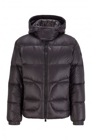 HUGO BOSS Wasserabweisende Daunenjacke Dolera mit Logo-Tape schwarz