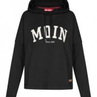 DERBE Damen Kapuzensweatshirt Favorite Hoody mit MOIN Logo schwarz