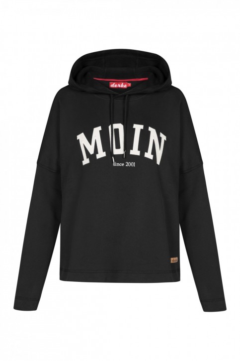 DERBE Damen Kapuzensweatshirt Favorite Hoody mit MOIN Logo schwarz DERBE Damen Kapuzensweatshirt Favorite Hoody mit MOIN Logo schwarz