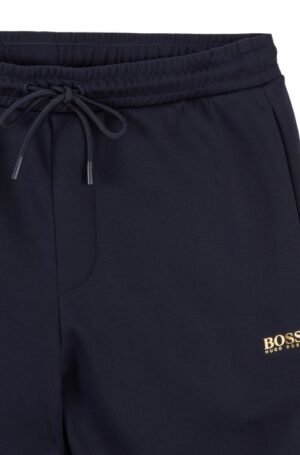HUGO BOSS Jogginghose HALKO  aus zweiseitigem Jersey mit Logo-Details dunkelblau 402