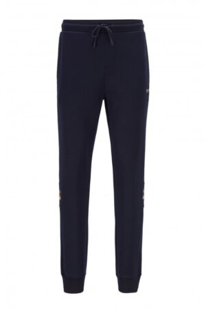 HUGO BOSS Jogginghose HALKO  aus zweiseitigem Jersey mit Logo-Details dunkelblau 402