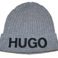 HUGO Wollmütze Unisex-X 565-2 mit Hugo-Logo in schwarz Farbe grau 047 HUGO Wollmütze Unisex-X 565-2 mit Hugo-Logo in schwarz Farbe grau 047