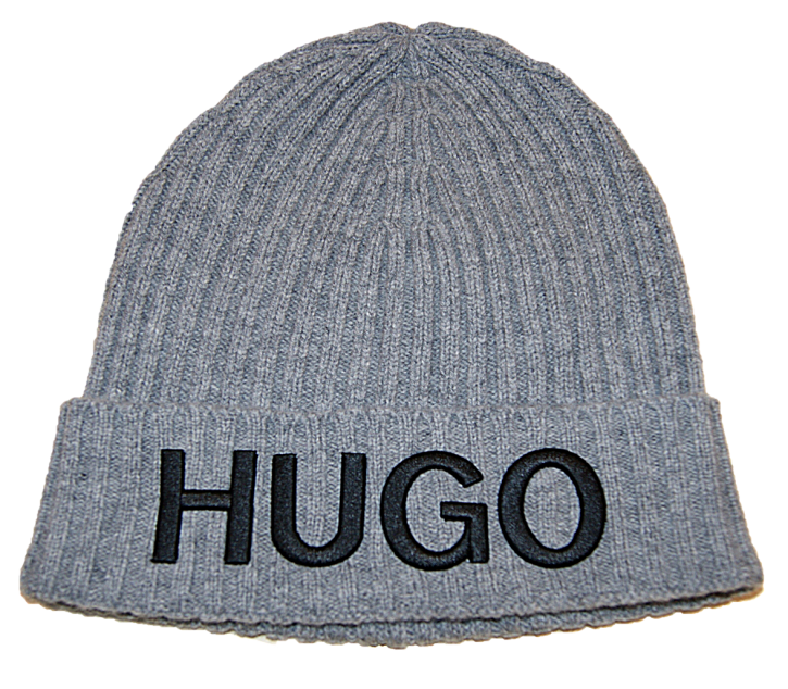 HUGO Wollmütze Unisex-X 565-2 mit Hugo-Logo in schwarz Farbe grau 047 HUGO Wollmütze Unisex-X 565-2 mit Hugo-Logo in schwarz Farbe grau 047