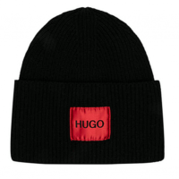 HUGO Unisex-Mütze Xaff 3 aus Woll-Mix mit HUGO Logo-Label schwarz 001 HUGO Unisex-Mütze Xaff 3 aus Woll-Mix mit HUGO Logo-Label schwarz 001