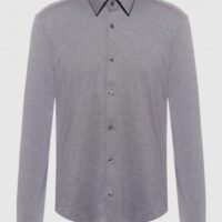 HUGO Meliertes Slim-Fit Hemd ERMO aus Stretch-Jersey grau 016