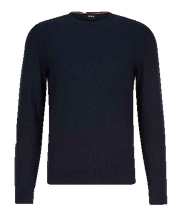 HUGO BOSS Pullover KOMALLO aus strukturiertem Jacquard Farbe schwarz 001 HUGO BOSS Pullover KOMALLO aus strukturiertem Jacquard Farbe schwarz 001