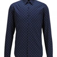 HUGO BOSS Slim-Fit Hemd Ronni_53F aus Baumwolle mit exklusivem Print blau 402