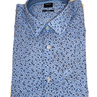 HUGO BOSS Slim-Fit Hemd Ronni_53F aus Baumwolle mit exklusivem Print blau 402