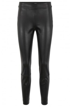 HUGO BOSS Skinny-Fit Hose C_TALEGY aus Kunstleder schwarz 001
