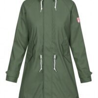 DERBE Travel Cozy Friese oliv Damen Regenjacke  Gefüttert DERBE Travel Cozy Friese oliv Damen Regenjacke  Gefüttert