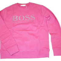 HUGO BOSS Sweatshirt C_Ebossa aus French Terry mit kristallbesetztem Logo Farbe pink 679