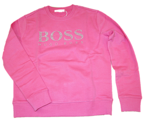 HUGO BOSS Sweatshirt C_Ebossa aus French Terry mit kristallbesetztem Logo Farbe pink 679