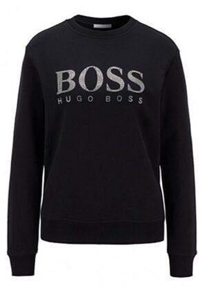 HUGO BOSS Sweatshirt C_Ebossa aus French Terry mit kristallbesetztem Logo Farbe schwarz 001