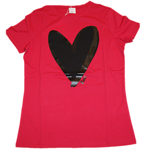 HUGO BOSS T-Shirt C_EJANA aus Baumwoll-Jersey mit Herz Print von JUSTIN TEODORO Farbe  pink 662