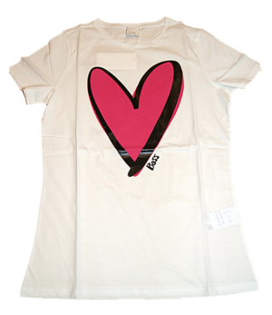 HUGO BOSS T-Shirt C_EJANA aus Baumwoll-Jersey mit Herz Print von JUSTIN TEODORO Farbe weiss 100