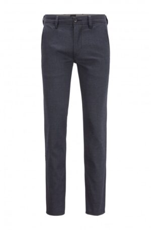 HUGO BOSS Slim-Fit Chino aus gebürstetem, elastischem Baumwoll-Mix Farbe blau 448