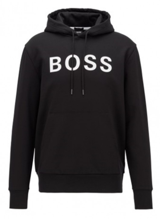 HUGO BOSS Kapuzenpullover Seeger 26_BB aus merzerisierter Baumwolle mit gummiertem Logo-Print HUGO BOSS Kapuzenpullover Seeger 26_BB aus merzerisierter Baumwolle mit gummiertem Logo-Print
