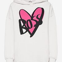 HUGO BOSS Kapuzen Sweatshirt  C_ETHEA aus Baumwoll-Jersey mit Herz Print von JUSTIN TEODORO Farbe wollweiss 118 HUGO BOSS Kapuzen Sweatshirt  C_ETHEA aus Baumwoll-Jersey mit Herz Print von JUSTIN TEODORO Farbe wollweiss 118
