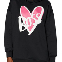 HUGO BOSS Kapuzen Sweatshirt C_ETHEA aus Baumwoll-Jersey mit Herz Print von JUSTIN TEODORO Farbe schwarz 001 HUGO BOSS Kapuzen Sweatshirt C_ETHEA aus Baumwoll-Jersey mit Herz Print von JUSTIN TEODORO Farbe schwarz 001
