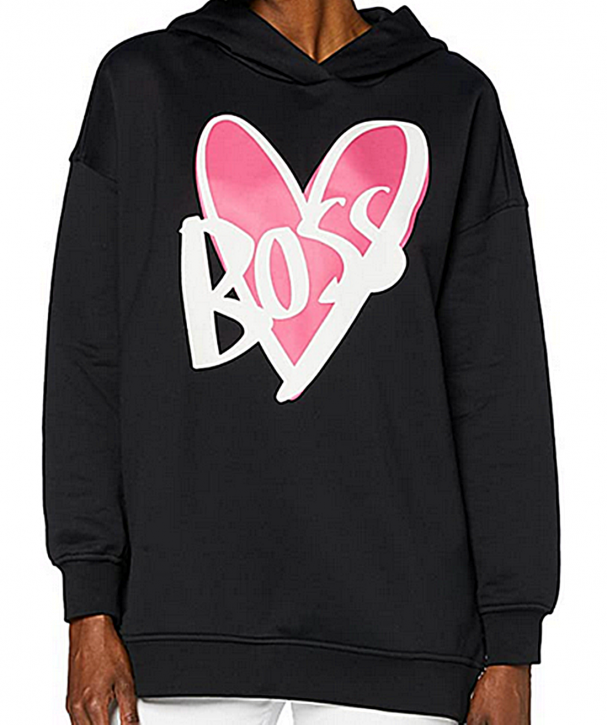 HUGO BOSS Kapuzen Sweatshirt C_ETHEA aus Baumwoll-Jersey mit Herz Print von JUSTIN TEODORO Farbe schwarz 001 HUGO BOSS Kapuzen Sweatshirt C_ETHEA aus Baumwoll-Jersey mit Herz Print von JUSTIN TEODORO Farbe schwarz 001