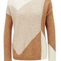 HUGO BOSS Strickpullover C_Faizena mit großem Chevron-Muster Farbe 965