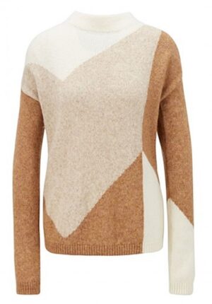 HUGO BOSS Strickpullover C_Faizena mit großem Chevron-Muster Farbe 965