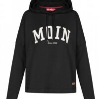 DERBE Damen Kapuzensweatshirt WOMEN_SWEATHD mit MOIN Logo schwarz