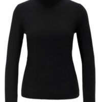 HUGO BOSS Rollkragenpullover Famaurie aus merzerisierter Merinowolle schwarz 001