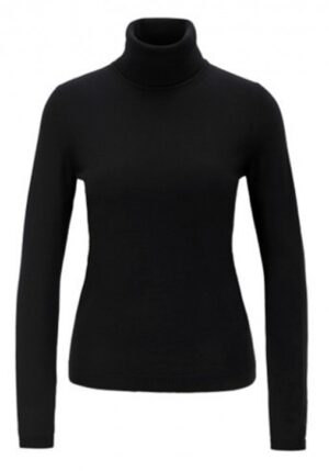 HUGO BOSS Rollkragenpullover Famaurie aus merzerisierter Merinowolle schwarz 001