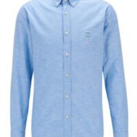 HUGO BOSS Slim-Fit Hemd Mabsoot_1 aus Oxford-Baumwolle mit Logo-Aufnäher aus Jacquard Farbe 460