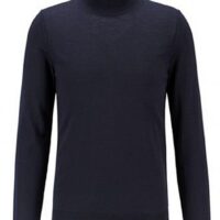 HUGO BOSS Rollkragenpullover MUSSO- P aus extrafeiner italienischer Merinowolle dunkelblau 402