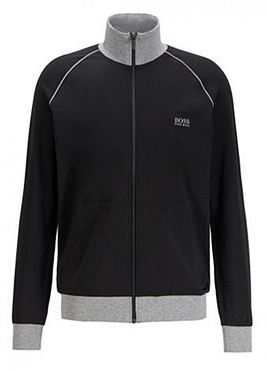 HUGO BOSS Regular-Fit Loungewear-Jacke Mix&Match Jacket Z aus elastischer Baumwolle schwarz 001 HUGO BOSS Regular-Fit Loungewear-Jacke Mix&Match Jacket Z aus elastischer Baumwolle schwarz 001