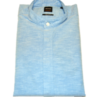 HUGO BOSS Regular-Fit Hemd RACE aus angerauter Baumwolle mit Stehkragen blau 460