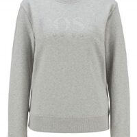HUGO BOSS Sweatshirt C_Ebossa aus French Terry mit kristallbesetztem Logo Farbe grau 040