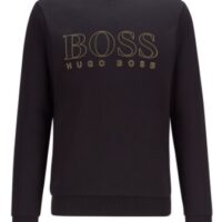 BOSS Slim-Fit Sweatshirt  Salbo Iconic aus Baumwoll-Mix mit Interlock-Struktur und Logo-Print 001 BOSS Slim-Fit Sweatshirt  Salbo Iconic aus Baumwoll-Mix mit Interlock-Struktur und Logo-Print 001