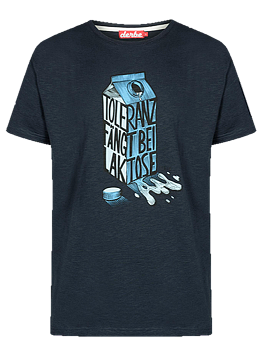 DERBE Toleranz fängt bei Laktose Herren T-Shirt Navy 010 DERBE Toleranz fängt bei Laktose Herren T-Shirt Navy 010