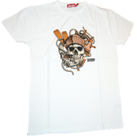 DERBE Totenkopf / Skull Herren T-Shirt Farbe weiss 020 DERBE Totenkopf / Skull Herren T-Shirt Farbe weiss 020