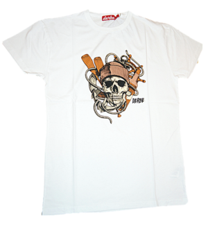 DERBE Totenkopf / Skull Herren T-Shirt Farbe weiss 020