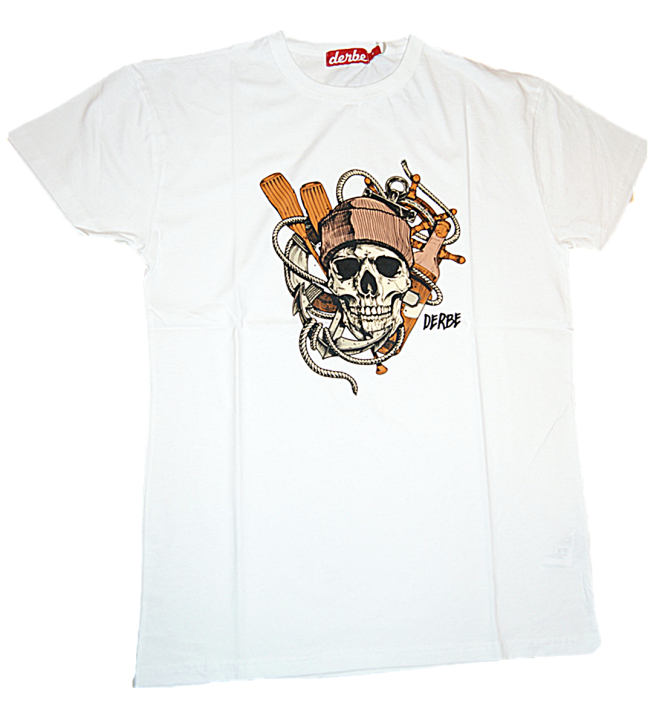 DERBE Totenkopf / Skull Herren T-Shirt Farbe weiss 020 DERBE Totenkopf / Skull Herren T-Shirt Farbe weiss 020
